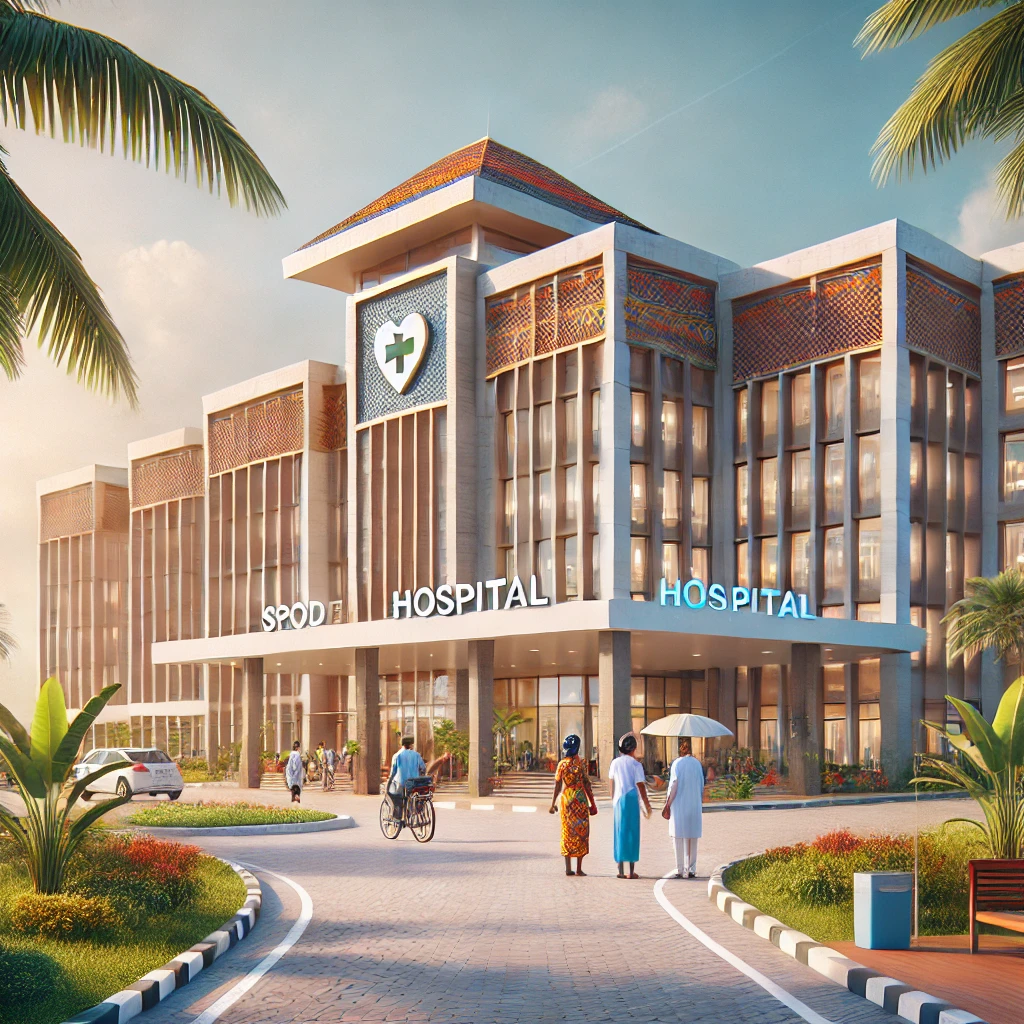 illustration of a hospital in ghana